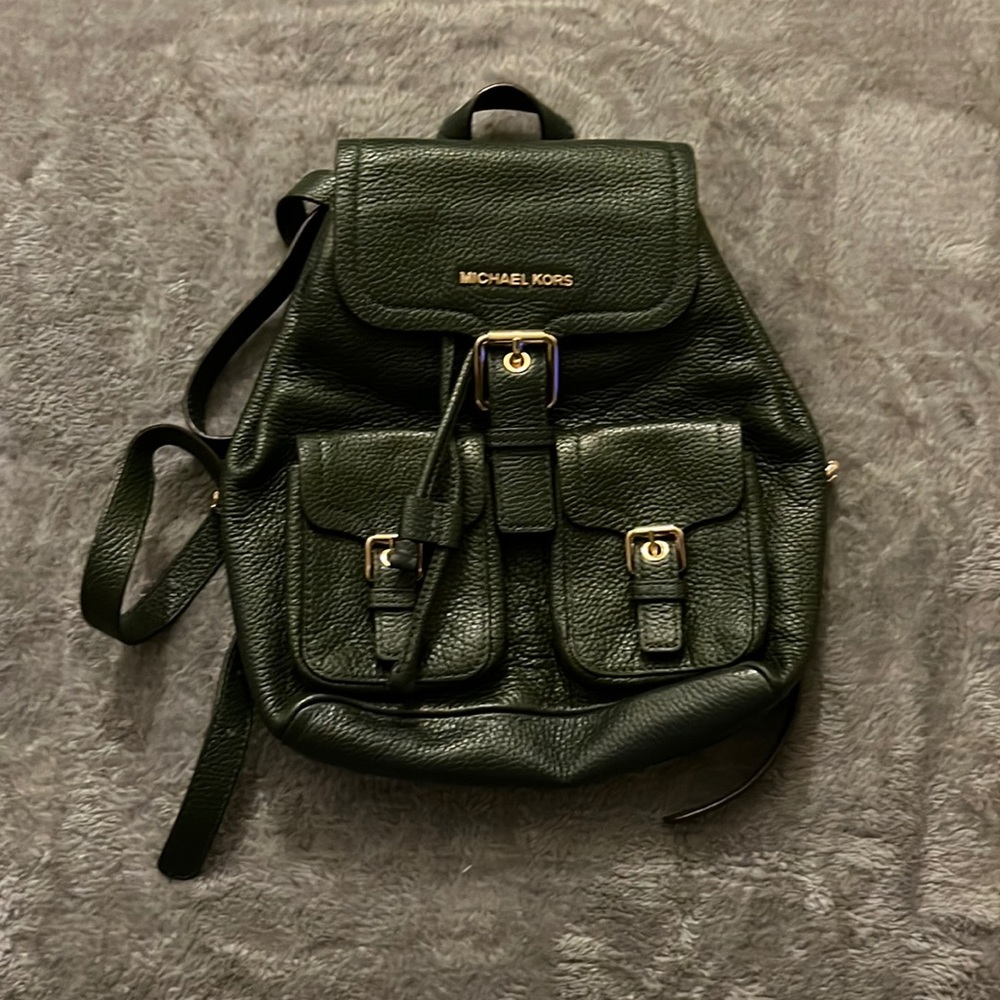 Green Michael Kors backpack style purse